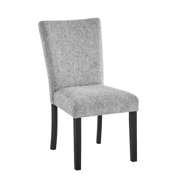 HomeRoots Set of Two Elegant Light Gray and Black Upholstered Dining Chairs for Modern Living Spaces 654254