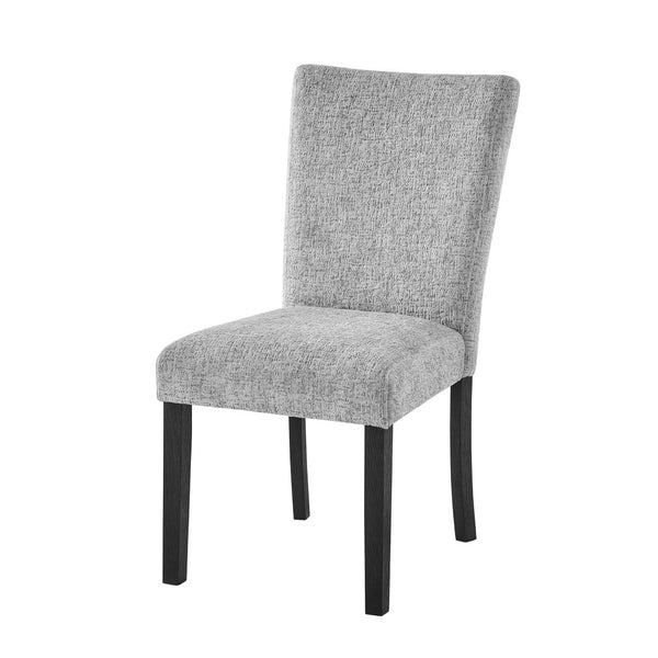 HomeRoots Set of Two Elegant Light Gray and Black Upholstered Dining Chairs for Modern Living Spaces 654254