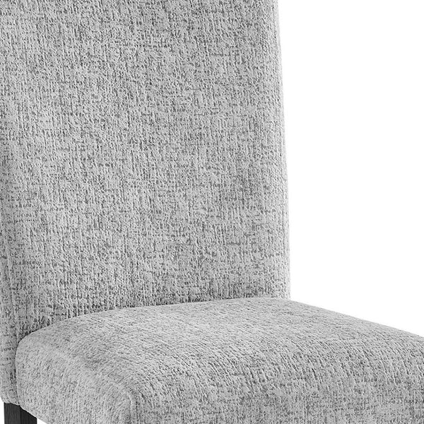 HomeRoots Set of Two Elegant Light Gray and Black Upholstered Dining Chairs for Modern Living Spaces 654254