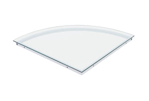 HomeRoots 78" Sleek Clear Glass and Metal Corner Computer Desk for Modern Home Office and Professional Spaces 654256