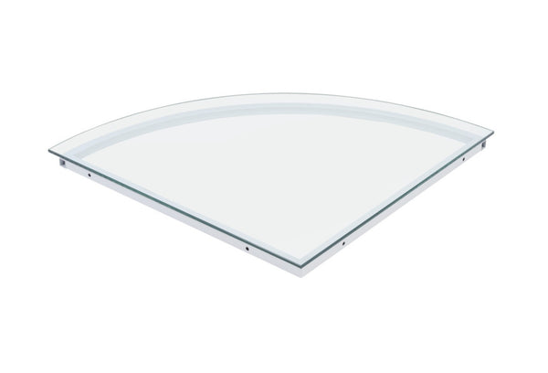 HomeRoots 78" Sleek Clear Glass and Metal Corner Computer Desk for Modern Home Office and Professional Spaces 654256