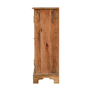 HomeRoots 34" Handcrafted Brown Solid Wood Rattan Accent Cabinet - Stylish Storage for Boho-Rustic Homes 654264
