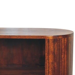 HomeRoots 39" Chestnut Solid Wood Three Tier Bookcase - Rustic Charm, Handcrafted Design, Ideal Storage Solution 654265