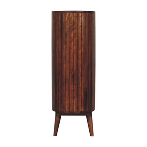 HomeRoots 39" Chestnut Solid Wood Three Tier Bookcase - Rustic Charm, Handcrafted Design, Ideal Storage Solution 654265