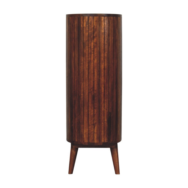 HomeRoots 39" Chestnut Solid Wood Three Tier Bookcase - Rustic Charm, Handcrafted Design, Ideal Storage Solution 654265