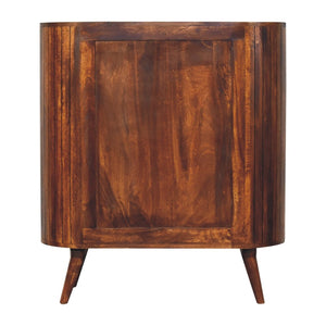 HomeRoots 39" Chestnut Solid Wood Three Tier Bookcase - Rustic Charm, Handcrafted Design, Ideal Storage Solution 654265