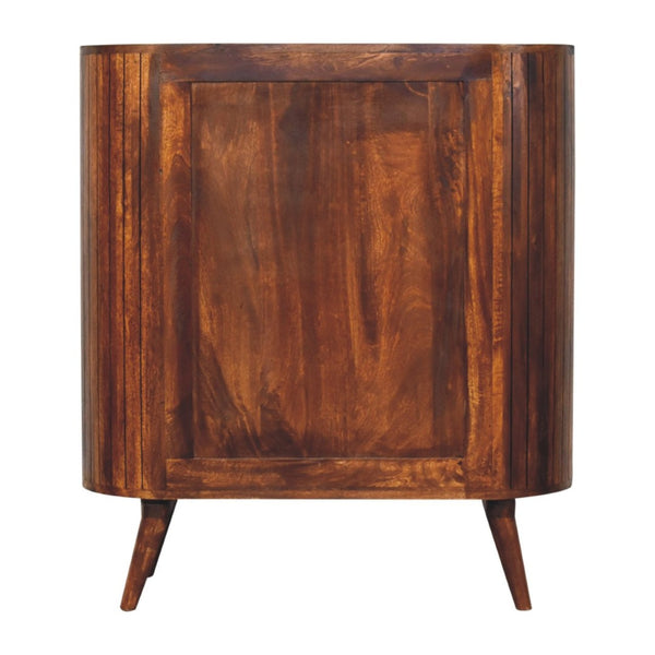 HomeRoots 39" Chestnut Solid Wood Three Tier Bookcase - Rustic Charm, Handcrafted Design, Ideal Storage Solution 654265