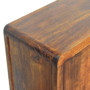 HomeRoots 32" Rustic Brown Distressed Mango Wood Accent Cabinet with 4 Drawers & Storage Door - Unique Charm! 654266