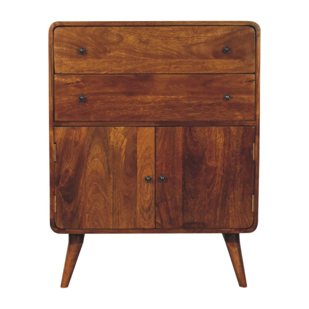 HomeRoots 38" Chestnut Solid Wood Accent Cabinet - Stylish Storage Solution with Rustic Charm & Modern Design 654270