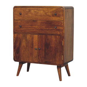 HomeRoots 38" Chestnut Solid Wood Accent Cabinet - Stylish Storage Solution with Rustic Charm & Modern Design 654270