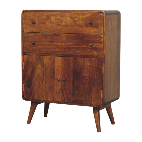 HomeRoots 38" Chestnut Solid Wood Accent Cabinet - Stylish Storage Solution with Rustic Charm & Modern Design 654270