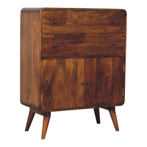 HomeRoots 38" Chestnut Solid Wood Accent Cabinet - Stylish Storage Solution with Rustic Charm & Modern Design 654270
