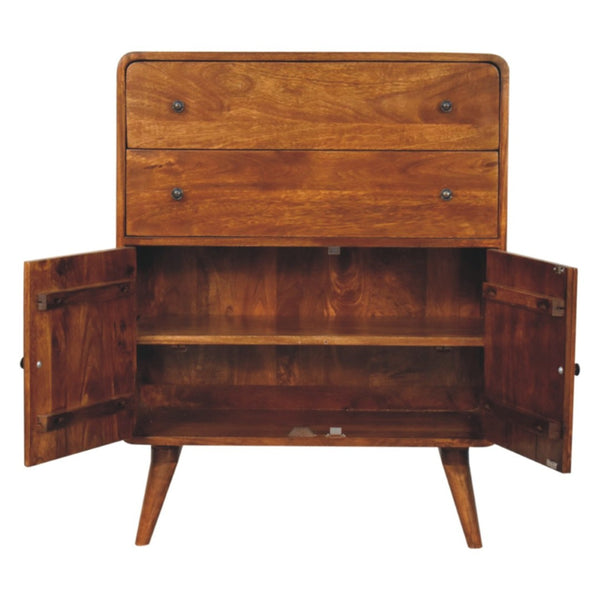 HomeRoots 38" Chestnut Solid Wood Accent Cabinet - Stylish Storage Solution with Rustic Charm & Modern Design 654270