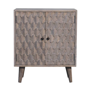 HomeRoots 26" Stone-Distressed Solid Wood Accent Cabinet - Rustic Two-Door Storage for Stylish Home Décor 654271