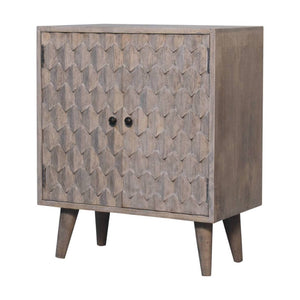 HomeRoots 26" Stone-Distressed Solid Wood Accent Cabinet - Rustic Two-Door Storage for Stylish Home Décor 654271