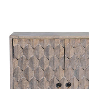HomeRoots 26" Stone-Distressed Solid Wood Accent Cabinet - Rustic Two-Door Storage for Stylish Home Décor 654271