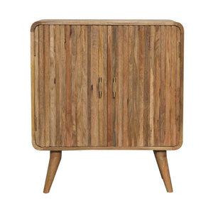 HomeRoots 32" Oak Solid Wood Textured Door Accent Cabinet – Stylish Storage for Entryways and Living Rooms! 654272