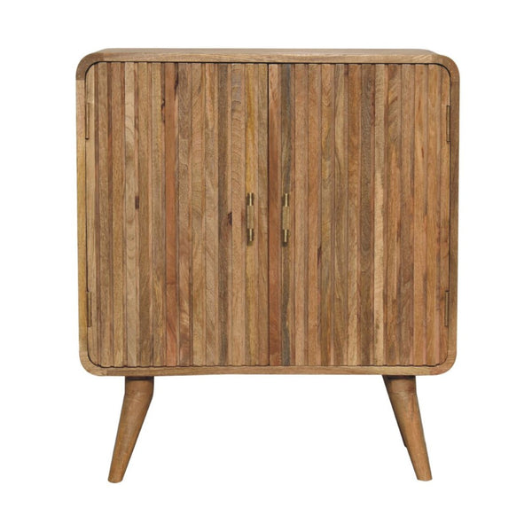 HomeRoots 32" Oak Solid Wood Textured Door Accent Cabinet – Stylish Storage for Entryways and Living Rooms! 654272