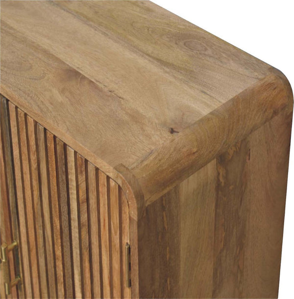 HomeRoots 32" Oak Solid Wood Textured Door Accent Cabinet – Stylish Storage for Entryways and Living Rooms! 654272