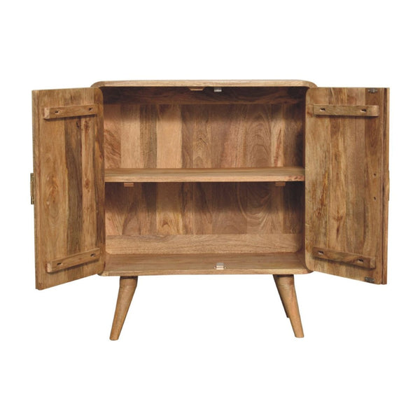 HomeRoots 32" Oak Solid Wood Textured Door Accent Cabinet – Stylish Storage for Entryways and Living Rooms! 654272