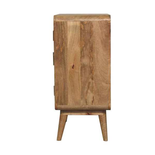 HomeRoots 32" Oak Solid Wood Textured Door Accent Cabinet – Stylish Storage for Entryways and Living Rooms! 654272