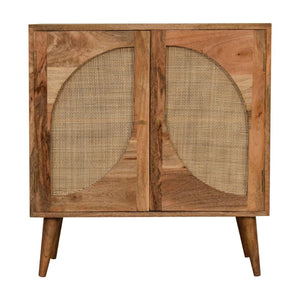 HomeRoots 32" Warm Chestnut Solid Wood Textured Door Accent Cabinet - Stylish Storage for Home or Office 654273