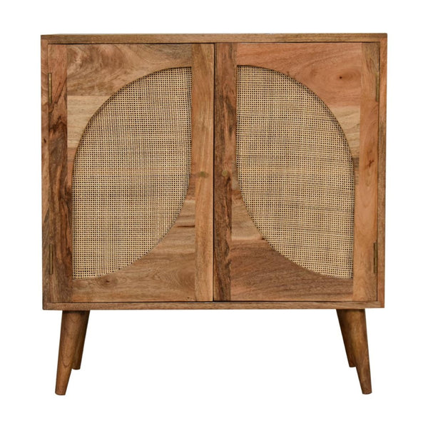 HomeRoots 32" Warm Chestnut Solid Wood Textured Door Accent Cabinet - Stylish Storage for Home or Office 654273