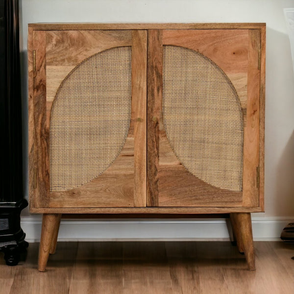 HomeRoots 32" Warm Chestnut Solid Wood Textured Door Accent Cabinet - Stylish Storage for Home or Office 654273