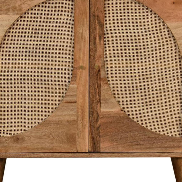 HomeRoots 32" Warm Chestnut Solid Wood Textured Door Accent Cabinet - Stylish Storage for Home or Office 654273