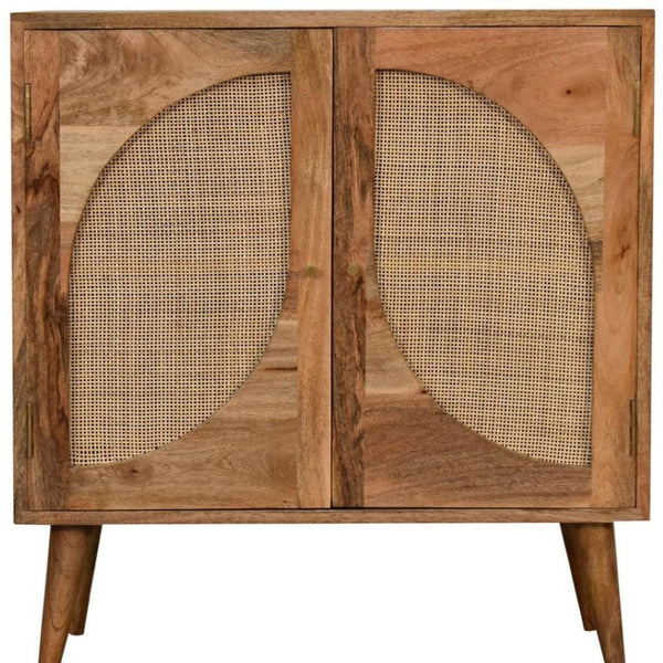 HomeRoots 32" Warm Chestnut Solid Wood Textured Door Accent Cabinet - Stylish Storage for Home or Office 654273