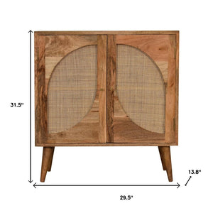 HomeRoots 32" Warm Chestnut Solid Wood Textured Door Accent Cabinet - Stylish Storage for Home or Office 654273