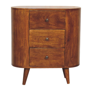 HomeRoots 26" Stylish Chestnut Solid Wood Accent Cabinet with Versatile Storage, Two Doors & Three Drawers 654274