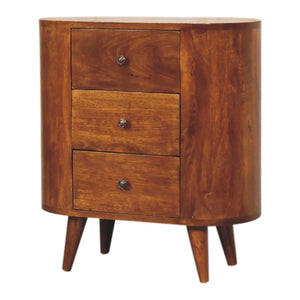 HomeRoots 26" Stylish Chestnut Solid Wood Accent Cabinet with Versatile Storage, Two Doors & Three Drawers 654274