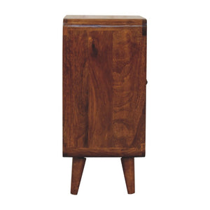 HomeRoots 26" Brown Solid Mango Wood Accent Cabinet - Mid-Century Modern Design with Smart Storage Solutions 654285