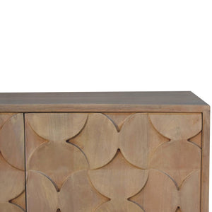 HomeRoots 31" Ivory Distressed Solid Wood Accent Cabinet - Rustic Two-Door Storage for Home Décor & Organization 654289