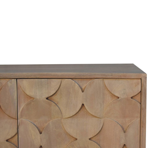 HomeRoots 31" Ivory Distressed Solid Wood Accent Cabinet - Rustic Two-Door Storage for Home Décor & Organization 654289