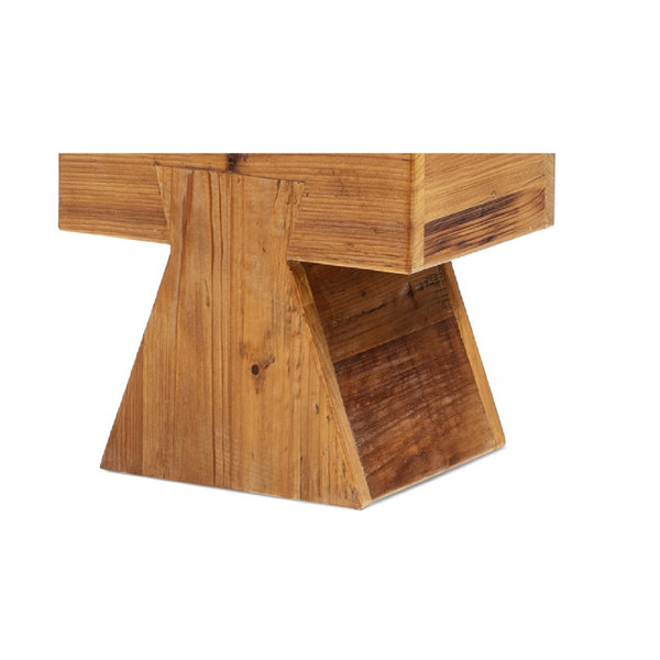 English Elm Nico Sculptural Reclaimed Pine Accent Stool with Saddle Seat and Artisan Pedestal Base B2719P485504