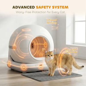 English Elm Handy Globe Self Cleaning Litter Box App Connected Odor Control for Multi Cat Homes T3971P502270