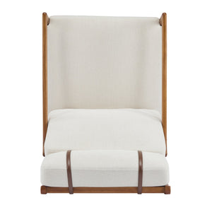 English Elm Christopher Knight Home® - Mid Century Modern Accent Armchair - Solid Wood Frame, High Back Beige Cushion, Stylish & Durable N767P298391B