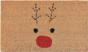 HomeRoots 36" Extra-Large Christmas Reindeer Coir Door Mat – Durable, Eco-Friendly, and Festive Entry Solution 3'x6' 654382