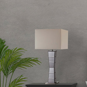 English Elm 29.5-Inch Alistair Crystal Black Mirror Square Tower Table Lamp - Luxe Lighting For Modern Spaces B072116313
