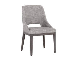 Sunpan Estrada Dining Chair - Elegant Design with Cutout Backrest, Light Grey Oak Legs for Stylish Comfort Naya Check Light Grey