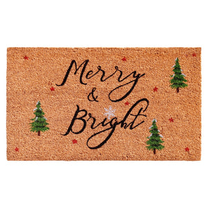 HomeRoots 36" Merry and Bright Coir Door Mat - Festive Eco-Friendly Runner for Holiday Cheer and Durability 3'x6' 654410