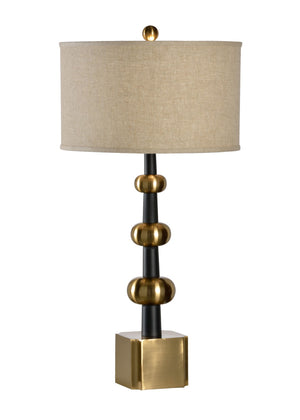 Wildwood Hudson Hand-Finished Iron Table Lamp With Graduated Brass Ovals — Compact Sculptural Accent Light 65444