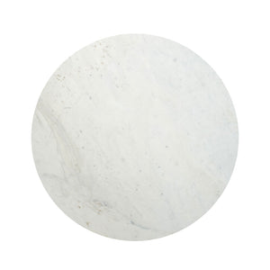 HomeRoots 55" Round Marble and Iron Coffee Table - Modern Minimalist Design with Durable Cross Legs for Any Space 654550