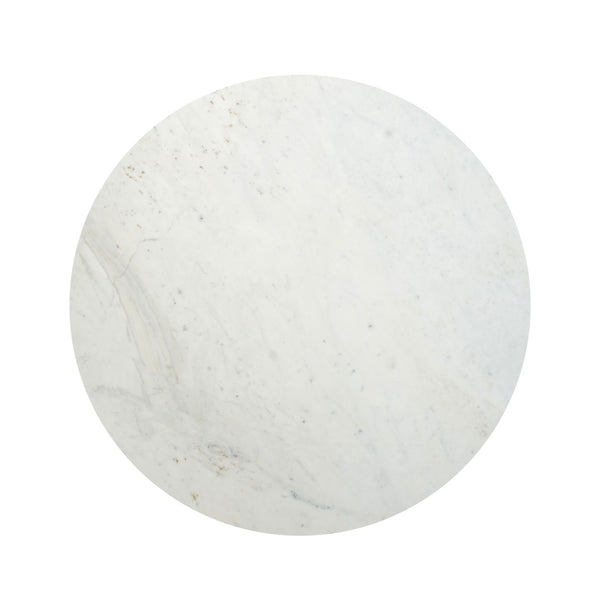 HomeRoots 55" Round Marble and Iron Coffee Table - Modern Minimalist Design with Durable Cross Legs for Any Space 654550