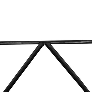 HomeRoots 36" Half Moon Console Table - Elegant White Marble Top with Black Iron Base for Modern Spaces 654552