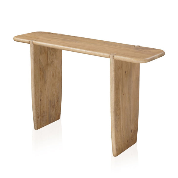 HomeRoots 52" Natural Solid Wood Console Table – Timeless Handcrafted Charm for Entryway, Living Room & More 654553