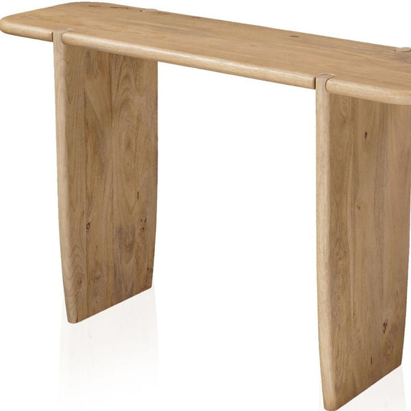 HomeRoots 52" Natural Solid Wood Console Table – Timeless Handcrafted Charm for Entryway, Living Room & More 654553