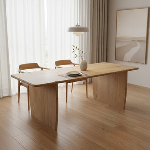 HomeRoots 80" Natural Wood Double Pedestal Dining Table - Rustic Mango Wood, Seats 8, Versatile & Stylish Design 654554